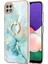 Samsung Galaxy A22 5g Için Mermer Desen Yumuşak Tpu Tampon Halka Tutucu Stand Kılıf Kapağı Turkuaz (Yurt Dışından) 2