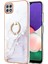 Samsung Galaxy A22 5g Için Mermer Desen Yumuşak Tpu Tampon Halka Tutucu Stand Kılıf Kapağı Beyaz (Yurt Dışından) 2