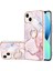 iPhone 13 Için Mermer Desen Yumuşak Tpu Tampon Halka Tutucu Stand Kılıf Kapağı Rose Gold (Yurt Dışından) 1