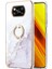 Xiaomi Poco X3 Için Mermer Desen Yumuşak Tpu Tampon Halka Tutucu Stand Kılıf Kapağı Beyaz (Yurt Dışından) 2