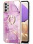 Samsung Galaxy A32 5g Için Mermer Desen Yumuşak Tpu Tampon Halka Tutucu Stand Kılıf Kapağı Pembe (Yurt Dışından) 2