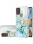 Samsung Galaxy A21S Için Mermer Desen Yumuşak Tpu Tampon Halka Tutucu Stand Kılıf Kapağı Turkuaz (Yurt Dışından) 1
