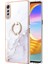 Lg Velvet 5g Için Mermer Desen Yumuşak Tpu Tampon Halka Tutucu Stand Kılıf Kapağı Beyaz (Yurt Dışından) 2
