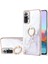 Xiaomi Redmi Note 10 Pro / 10 Pro Max Için Mermer Desen Yumuşak Tpu Tampon Halka Tutucu Stand Kılıf Kapağı Beyaz (Yurt Dışından) 1