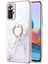 Xiaomi Redmi Note 10 Pro / 10 Pro Max Için Mermer Desen Yumuşak Tpu Tampon Halka Tutucu Stand Kılıf Kapağı Beyaz (Yurt Dışından) 2