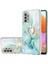 Samsung Galaxy A32 4g Için Mermer Desen Yumuşak Tpu Tampon Halka Tutucu Stand Kılıf Kapağı Turkuaz (Yurt Dışından) 1