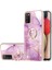 Samsung Galaxy A02S Için Mermer Desen Yumuşak Tpu Tampon Halka Tutucu Stand Kılıf Kapağı Pembe (Yurt Dışından) 1
