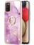 Samsung Galaxy A02S Için Mermer Desen Yumuşak Tpu Tampon Halka Tutucu Stand Kılıf Kapağı Pembe (Yurt Dışından) 2