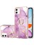 iPhone 11 Için Mermer Desen Yumuşak Tpu Tampon Halka Tutucu Stand Kılıf Kapağı Pembe (Yurt Dışından) 1