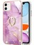 iPhone 11 Için Mermer Desen Yumuşak Tpu Tampon Halka Tutucu Stand Kılıf Kapağı Pembe (Yurt Dışından) 2