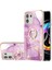 Motorola Edge 20 Lite Için Mermer Desen Yumuşak Tpu Tampon Halka Tutucu Stand Kılıf Kapağı Pembe (Yurt Dışından) 1