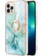 iPhone 13 Pro Için Mermer Desen Yumuşak Tpu Tampon Halka Tutucu Stand Kılıf Kapağı Turkuaz (Yurt Dışından) 2
