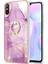 Xiaomi Redmi 9A Için Mermer Desen Yumuşak Tpu Tampon Halka Tutucu Stand Kılıf Kapağı Pembe (Yurt Dışından) 2