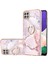Samsung Galaxy A22 5g Için Mermer Desen Yumuşak Tpu Tampon Halka Tutucu Stand Kılıf Kapağı Rose Gold (Yurt Dışından) 1