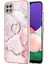 Samsung Galaxy A22 5g Için Mermer Desen Yumuşak Tpu Tampon Halka Tutucu Stand Kılıf Kapağı Rose Gold (Yurt Dışından) 2