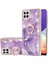 Samsung Galaxy A22 4g Için Mermer Desen Yumuşak Tpu Tampon Halka Tutucu Stand Kılıf Kapağı Mor (Yurt Dışından) 1
