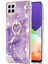 Samsung Galaxy A22 4g Için Mermer Desen Yumuşak Tpu Tampon Halka Tutucu Stand Kılıf Kapağı Mor (Yurt Dışından) 2