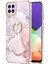 Samsung Galaxy A22 4g Için Mermer Desen Yumuşak Tpu Tampon Halka Tutucu Stand Kılıf Kapağı Rose Gold (Yurt Dışından) 2