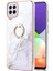 Samsung Galaxy A22 4g Için Mermer Desen Yumuşak Tpu Tampon Halka Tutucu Stand Kılıf Kapağı Beyaz (Yurt Dışından) 2