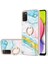 Samsung Galaxy A03S Için Mermer Desen Yumuşak Tpu Tampon Halka Tutucu Stand Kılıf Kapağı Turkuaz - Beyaz (Yurt Dışından) 1