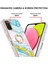 Samsung Galaxy A03S Için Mermer Desen Yumuşak Tpu Tampon Halka Tutucu Stand Kılıf Kapağı Turkuaz - Beyaz (Yurt Dışından) 3