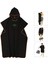 Sörf Panço Hızlı Kuruyan Değişen Robe Sörfçü Havlu Kapüşonlu Cape Black (Yurt Dışından) 5