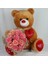 Buket Güller 15 Li Cipso Sarmalı Demet & Sevimli Peluş Ayıcık 50 cm Sevgiliye Set Hediye 2