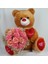 Buket Güller 15 Li Cipso Sarmalı Demet & Sevimli Peluş Ayıcık 50 cm Sevgiliye Set Hediye 4