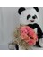 Buket Güller 15 Li Cipso Sarmalı Demet Sevimli Peluş Panda 50 cm Sevgiliye Hediye 2