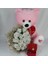 Demet Güller 20 Li Cipso Sarmalı Buket & Sevimli Peluş Ayıcık 50 cm Altın Kaplama Papatya Kolye 4