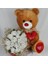 Buket Güller 20 Li Cipso Sarmalı Demet & Sevimli Peluş Ayicik 50 cm Sevgiliye Set Hediye 4