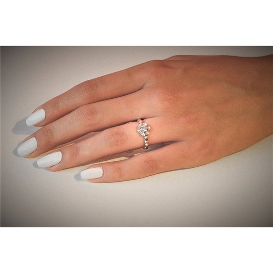 Smyrna Jewelry 14K Petek Kollu Altıgen Tektaş Yüzükler Fiyatı