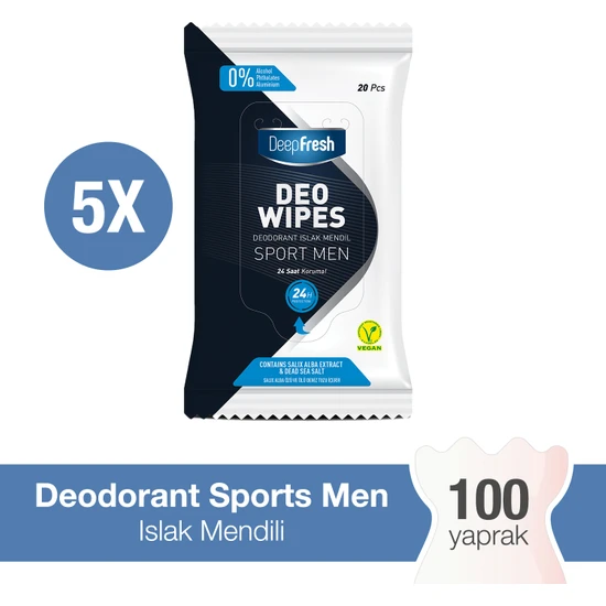 Deep Fresh Deodorant Islak Mendil Sport Men 5 X 20 Yaprak