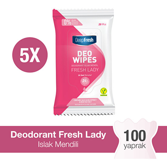 Deep Fresh Deodorant Islak Mendil Fresh Lady 5 X 20 Yaprak