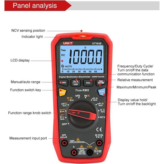 Unit UT161E 1000V True Rms Digital Multimeter Fiyatı