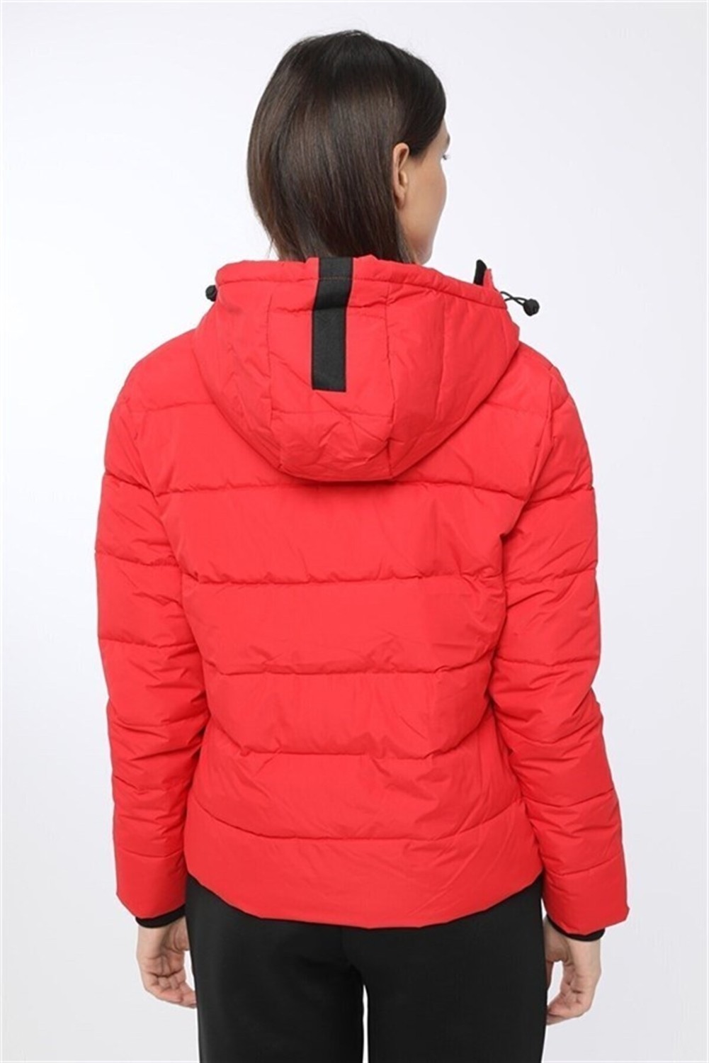 Lumberjack Apreski Coat Kadın Kısa Mont Kaban Kırmızı V4 görsel 4