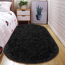 Rovigo Home Tüy Dökmez Tavşan Tüyü Post Halı Siyah