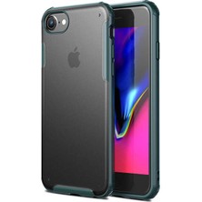 Caseart Apple iPhone Se 2020 Kılıf Renkli Silikon Kenarlı Köşe Korumalı Private Kapak - Yeşil