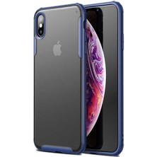 Caseart Apple iPhone x Kılıf Renkli Silikon Kenarlı Köşe Korumalı Private Kapak - Lacivert