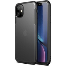 Caseart Apple iPhone 11 Kılıf Renkli Silikon Kenarlı Köşe Korumalı Private Kapak - Siyah