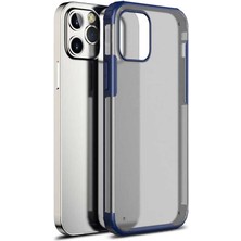 Caseart Apple iPhone 12 Pro Max Kılıf Renkli Silikon Kenarlı Köşe Korumalı Private Kapak - Lacivert