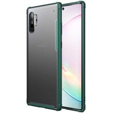 Caseart Samsung Galaxy Note 10 Plus Kılıf Renkli Silikon Kenarlı Köşe Korumalı Private Kapak - Yeşil
