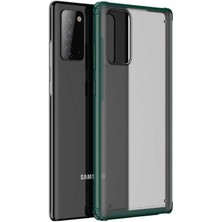 Caseart Samsung Galaxy Note 20 Kılıf Renkli Silikon Kenarlı Köşe Korumalı Private Kapak - Yeşil