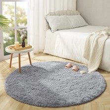Rovigo Home Yuvarlak Tüy Dökmez Tavşan Tüyü Post Halı Gri 80 x 80 cm