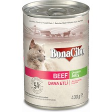 BonaCibo Jöleli Dana Etli Yaş Kedi Maması 400 gr