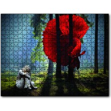 Cakapuzzle  Ormanda Kırmızı Balık Kız Fantastik 120 Parça Puzzle Yapboz Mdf (Ahşap)