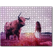 Cakapuzzle  Çocuk ve Boğa 120 Parça Puzzle Yapboz Mdf (Ahşap)