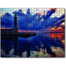 Cakapuzzle  Deniz Feneri Gün Batımı 120 Parça Puzzle Yapboz Mdf (Ahşap)
