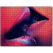 Cakapuzzle  Dudakta Öpüşen Gençler Soyut 120 Parça Puzzle Yapboz Mdf (Ahşap)