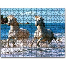 Cakapuzzle  Denizde Koşan Beyaz Atlar 120 Parça Puzzle Yapboz Mdf (Ahşap)